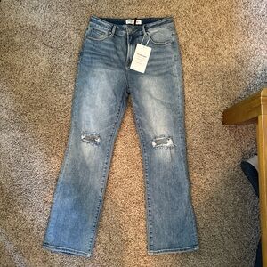 Stylish Blue Straight Leg Jeans